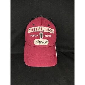 Guinness Dublin Ireland Trucker Style Hat Strap back Red Black Irish Beer Cap